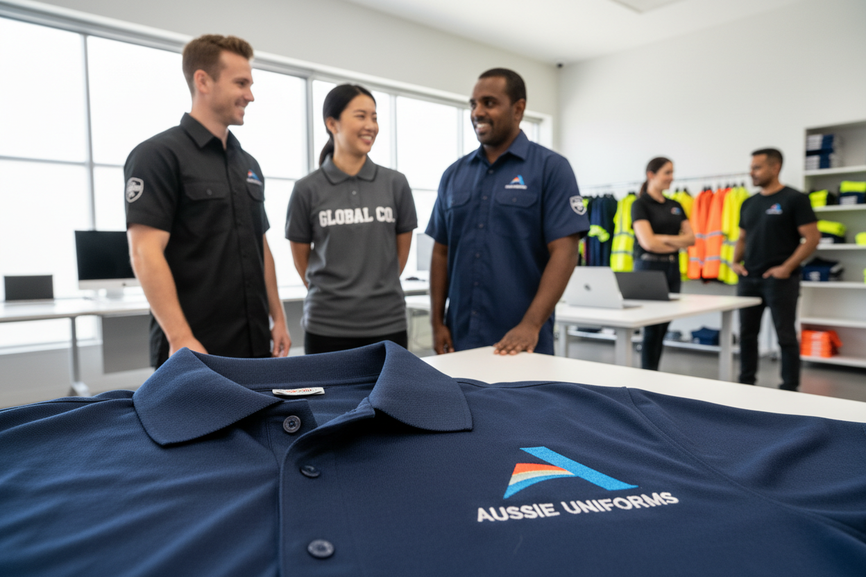 Custom Printed Uniforms in Australia: The Complete Guide to Logo on Workwear & Embroidered Polo Shirts