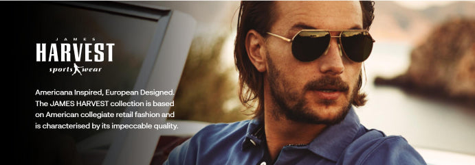Man wearing aviator-style sunglasses in James Harvest Sportswear for team uniforms