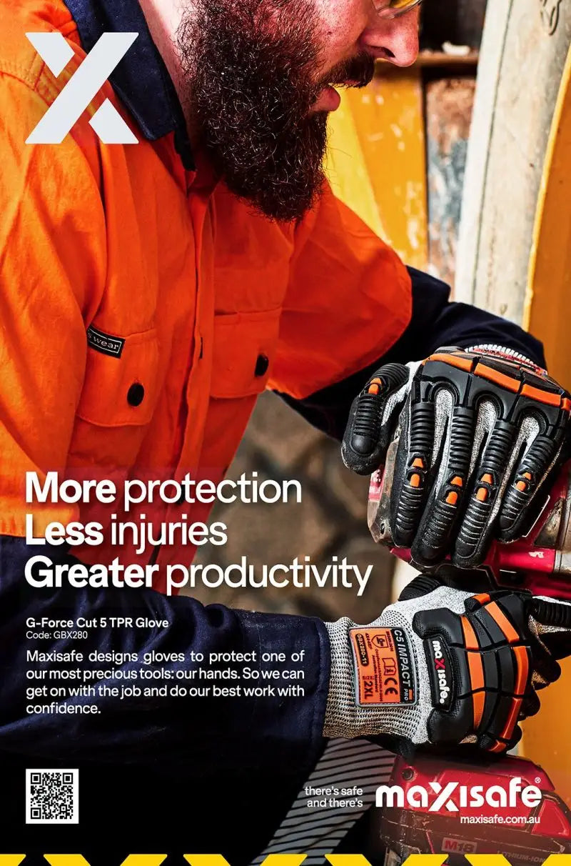 Maxisafe PPE work gloves with reinforced knuckles for safety and durability