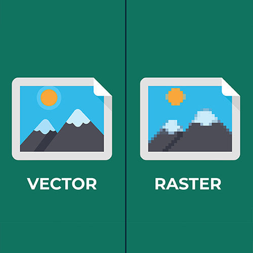 Comparison of vector graphics in Adobe Illustrator and raster files in a graphic article