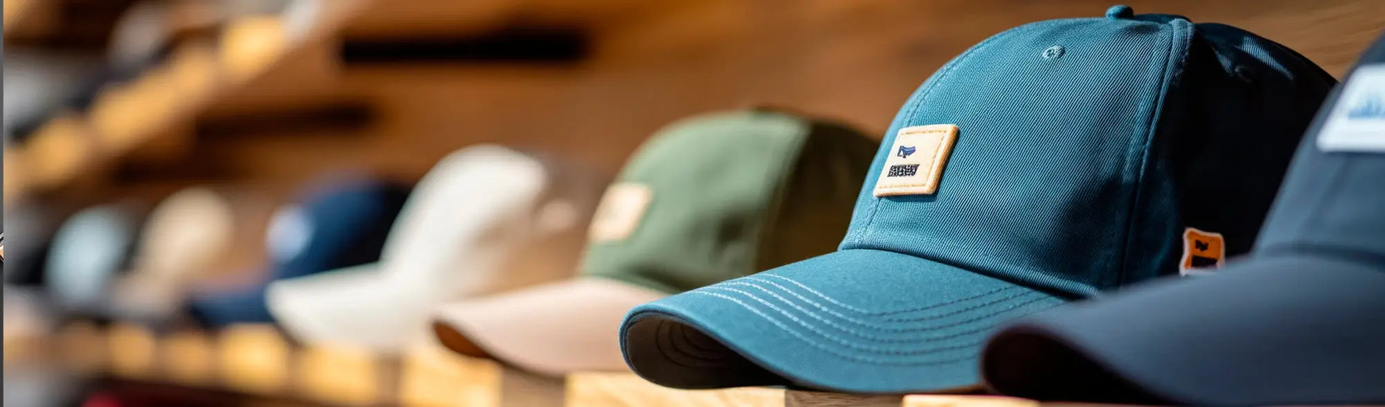 Colorful baseball caps from the Branding collection, perfect for work uniforms