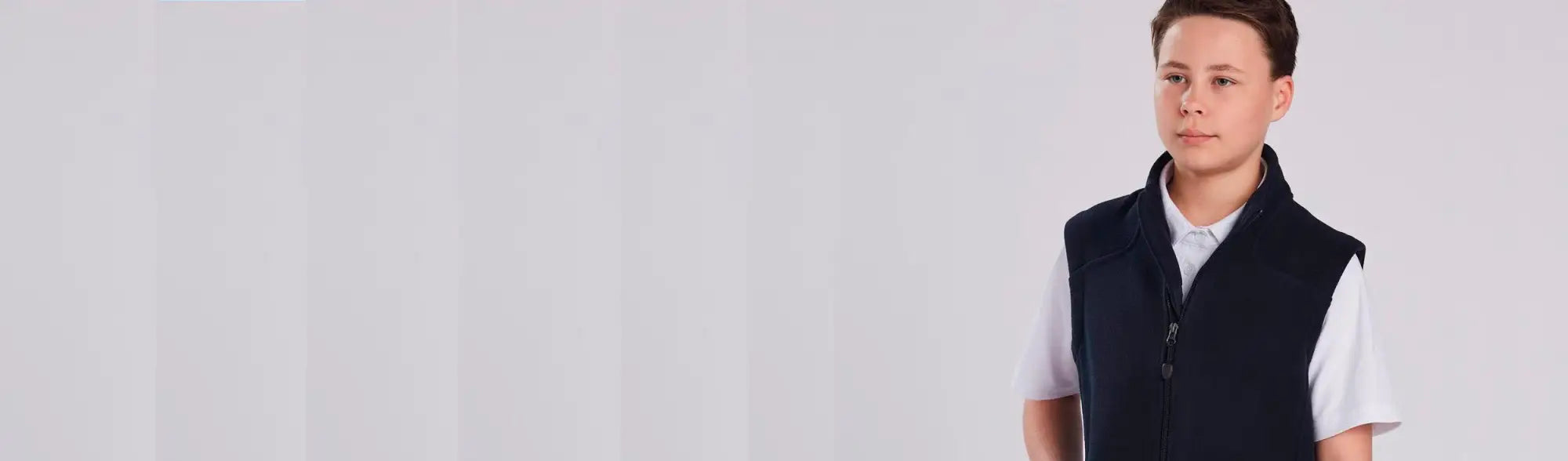 Navy blue vest from School Vests collection perfect for uniforms or workwear