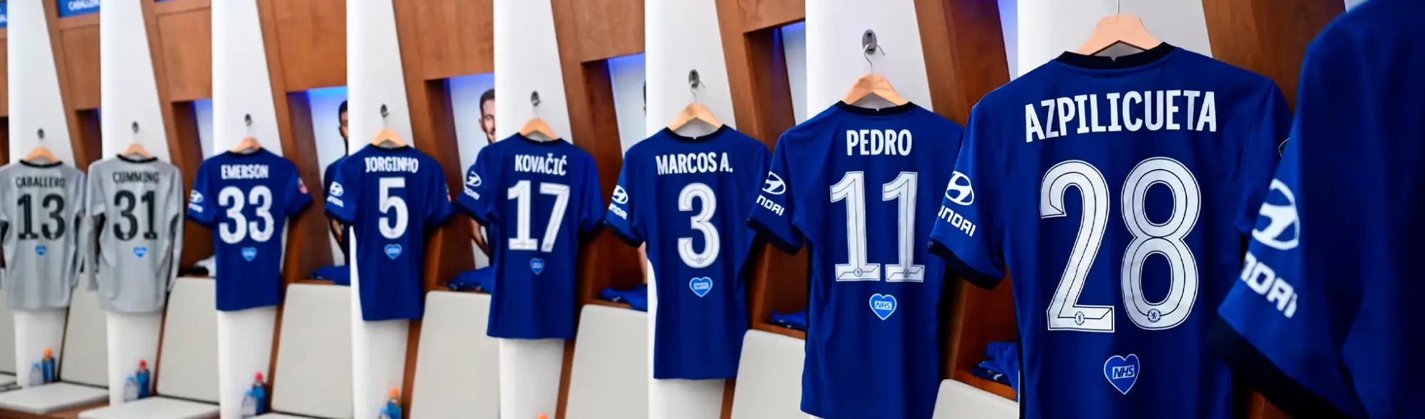 Chelsea football jerseys with sport numbers displayed as stylish uniforms in the Sports Numbers collection