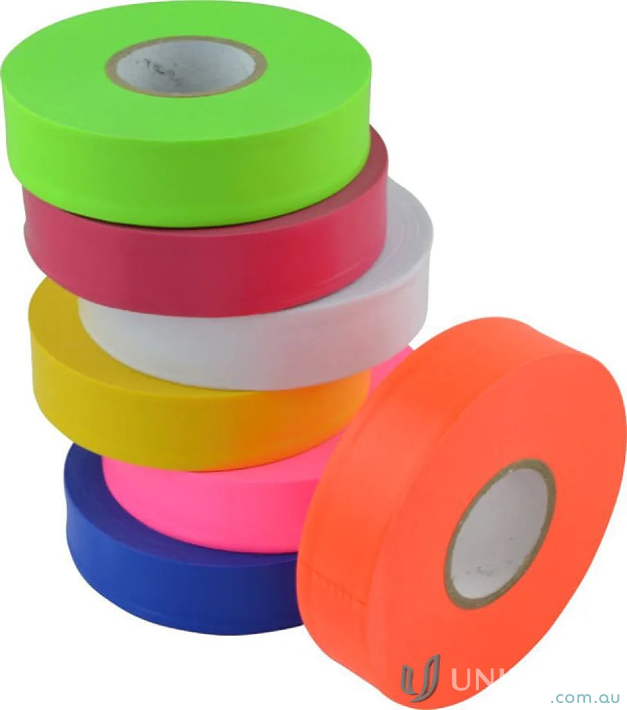 Colorful flagging tape rolls for marking work uniforms and workwear safety gear