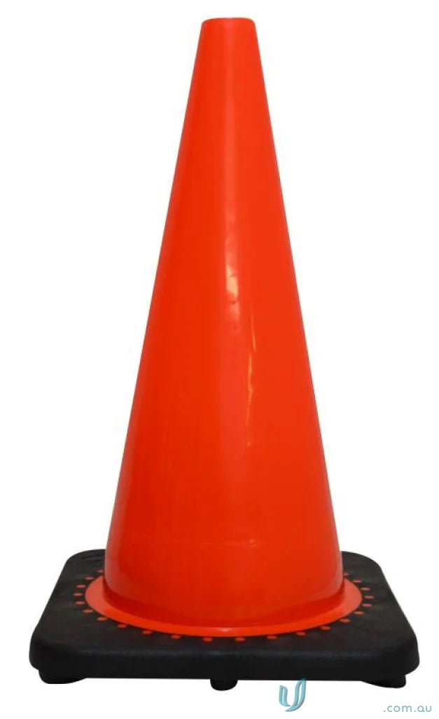 Orange traffic cone with black base, ideal for work uniforms and uniforms