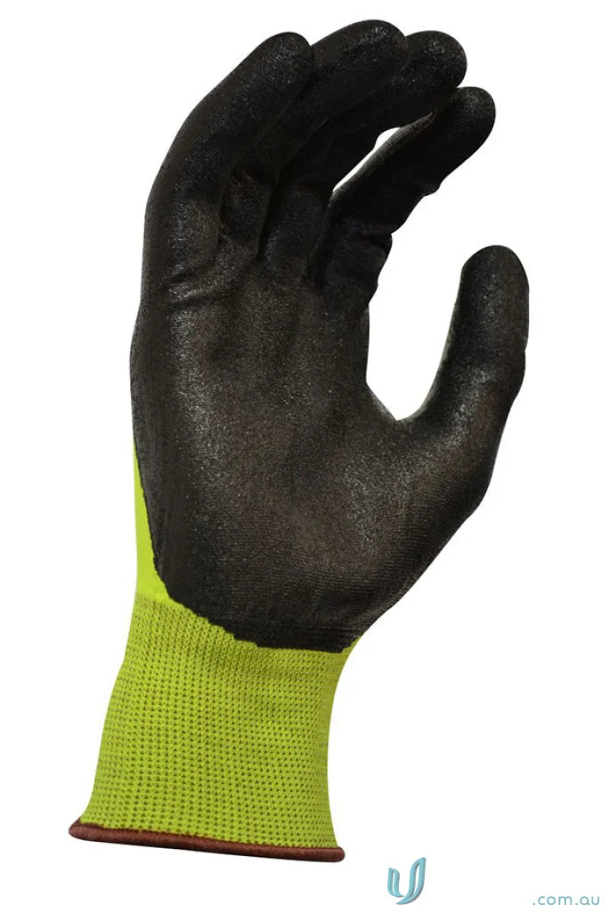 Black and yellow Black Knight Gripmaster® work glove with coating tech for oily environments