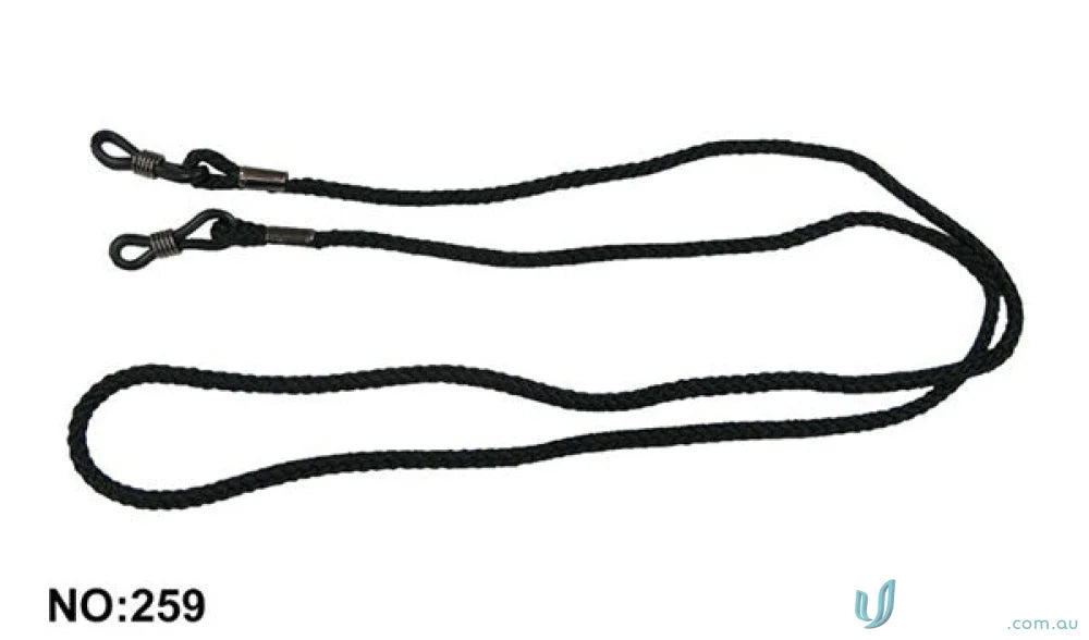 Black braided glasses lanyard from 12pk Black Spectacle Cord for work uniforms and more