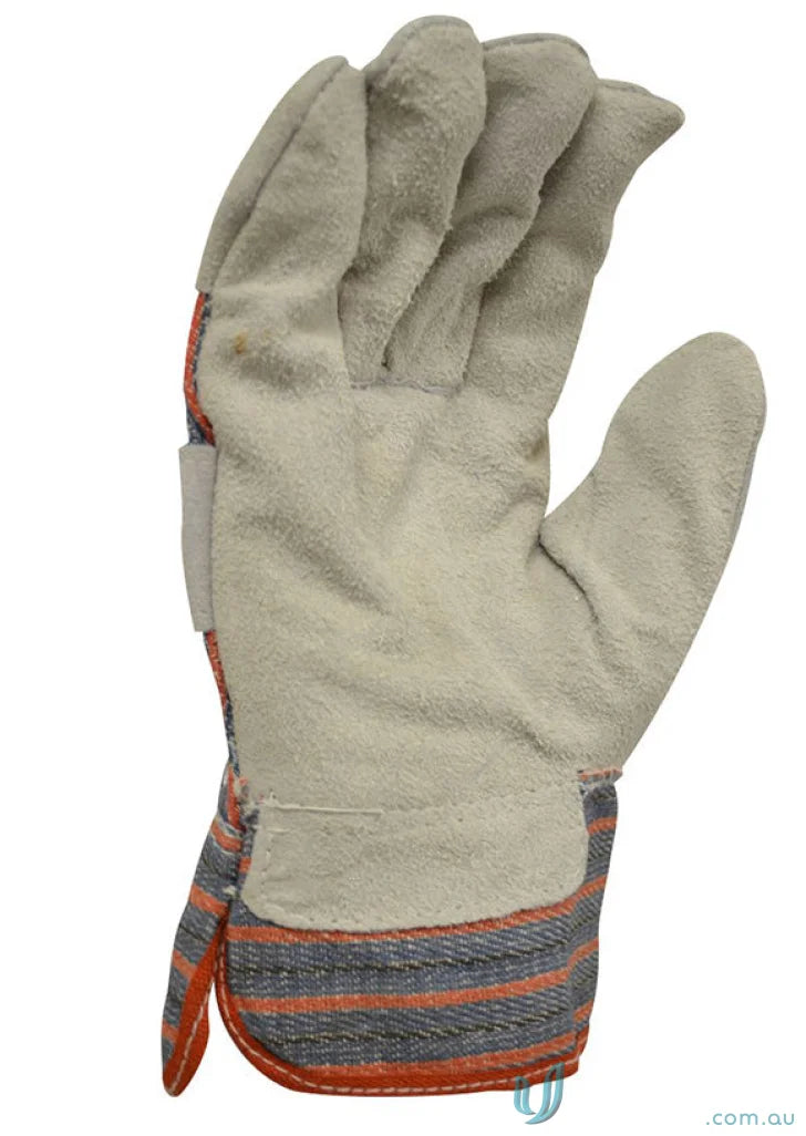 Leather work glove from 12pk Candy Stripe workwear, perfect for uniforms