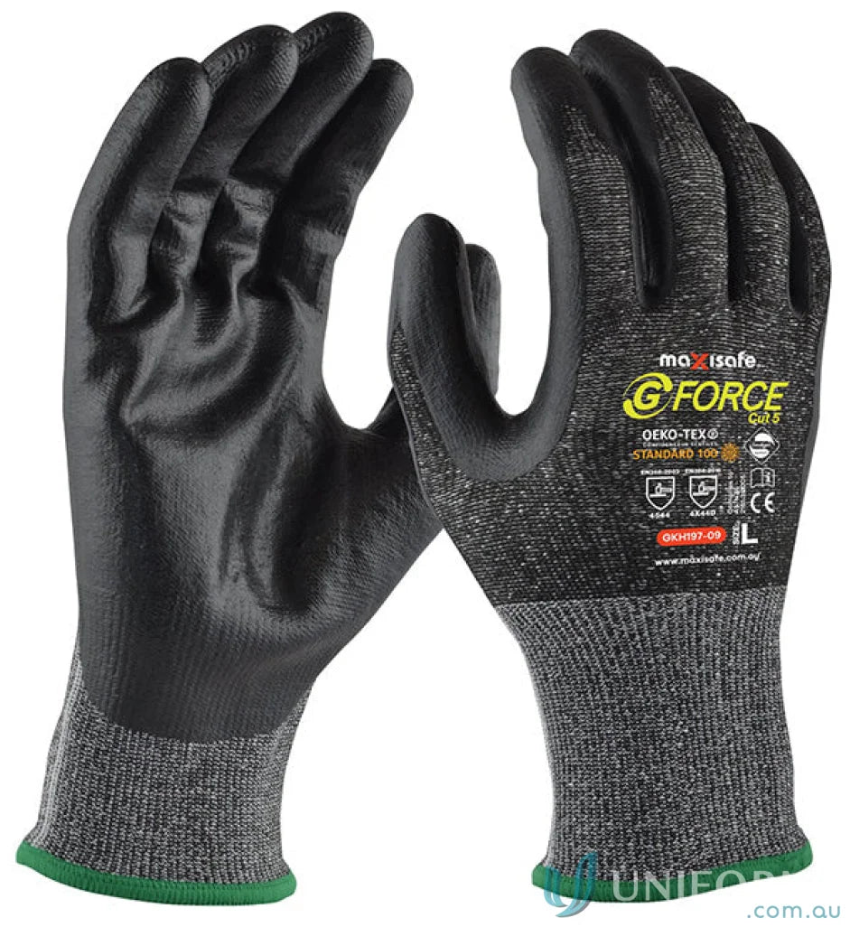 Black and gray work gloves with micro-foam NBR coating for tough jobs