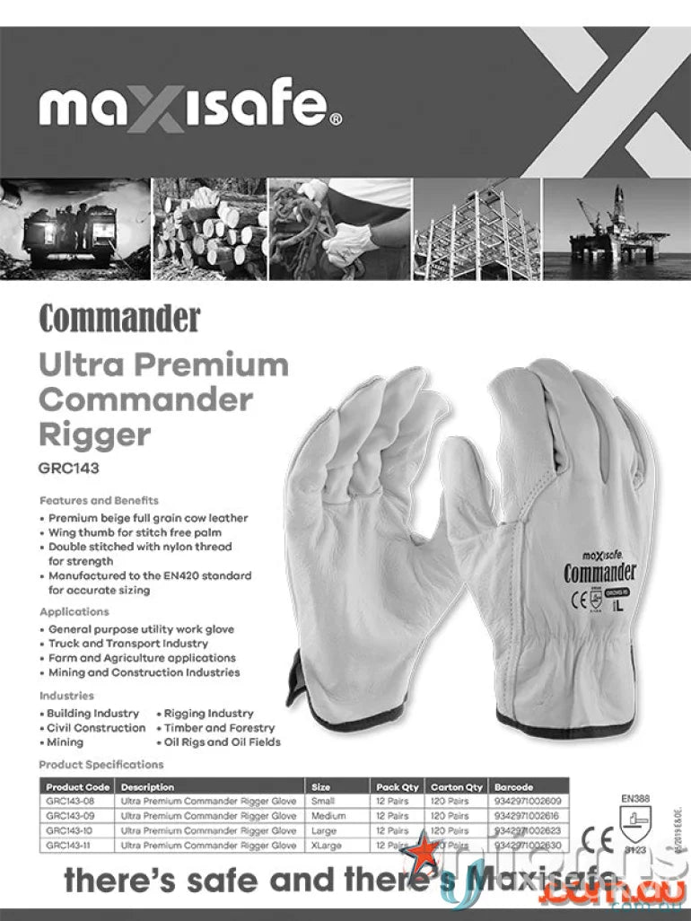 Premium beige full grain cow leather work gloves for industry, uniforms, and workwear