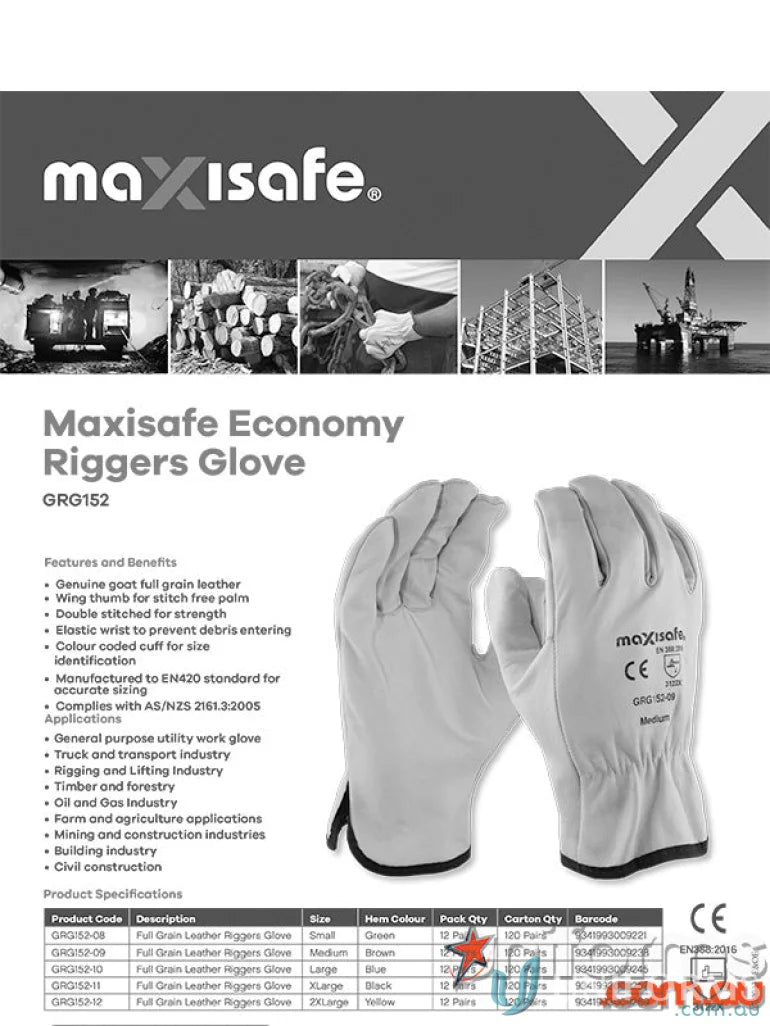 Maxisafe Economy Rigger Gloves for Industry Workwear and Uniforms