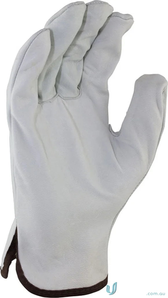 White leather work glove from Maxisafe Economy full grain rigger glove for industry workwear