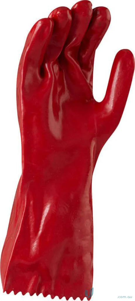 Red PVC gauntlet from Maxisafe Red PVC 12pk ideal for work uniforms