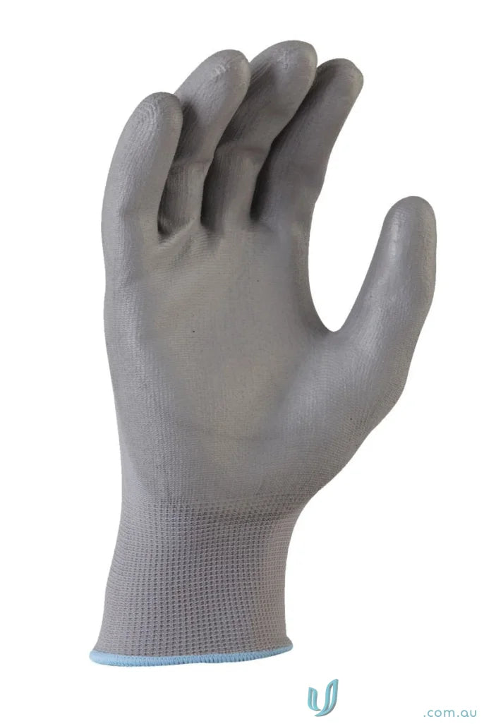 Gray work glove from 12pk Nylon PU Coated Glove for small parts and workwear