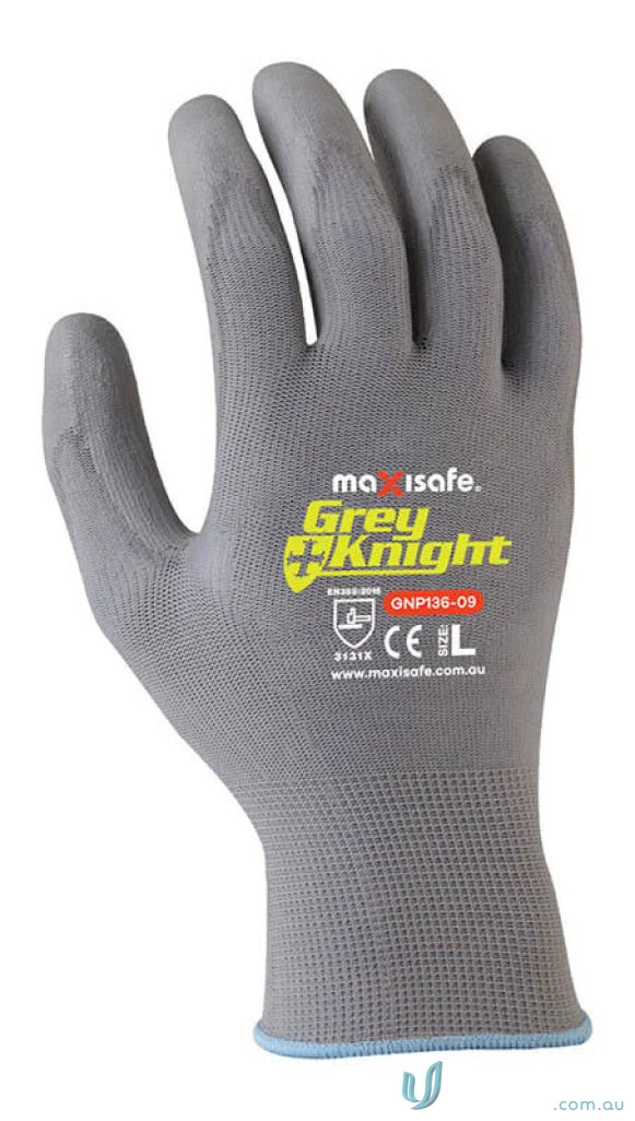 Gray work glove perfect for handling small parts and wearing with workwear or uniforms