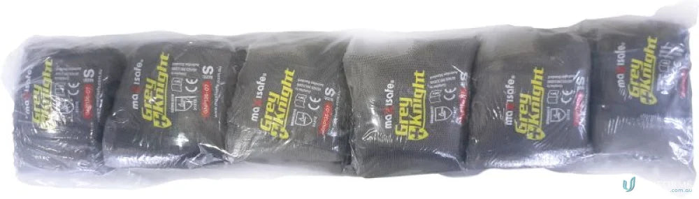 Packaged gray work gloves for small parts handling, uniforms, and workwear tasks