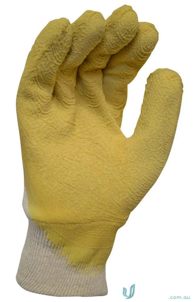 Yellow latex textured work glove from 12pk premium yellow latex coated glass gripper glove