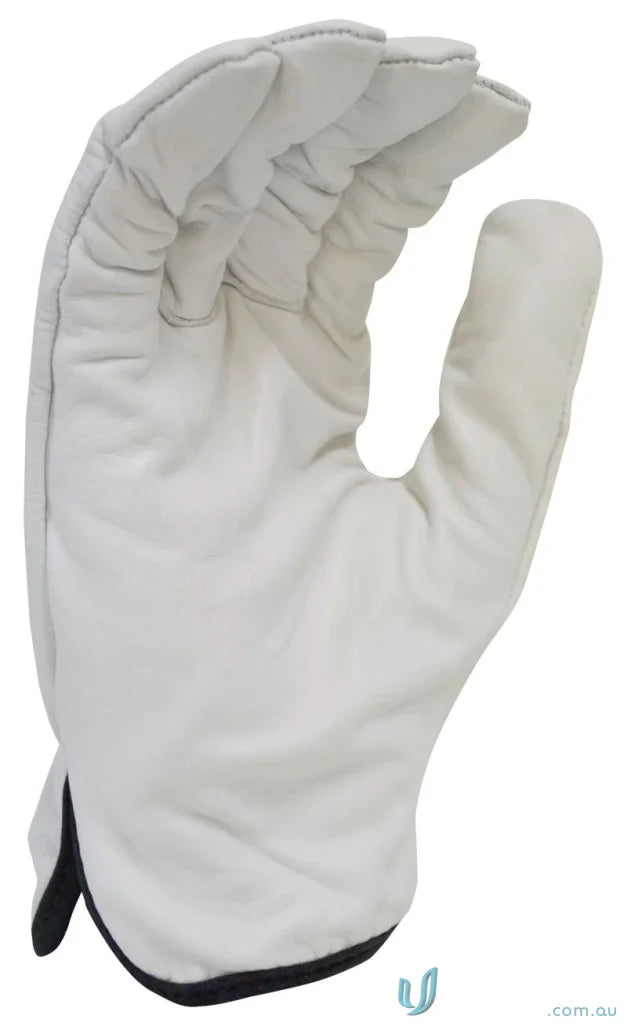 White leather work glove from 12pk Rigger Guard cut level workwear set