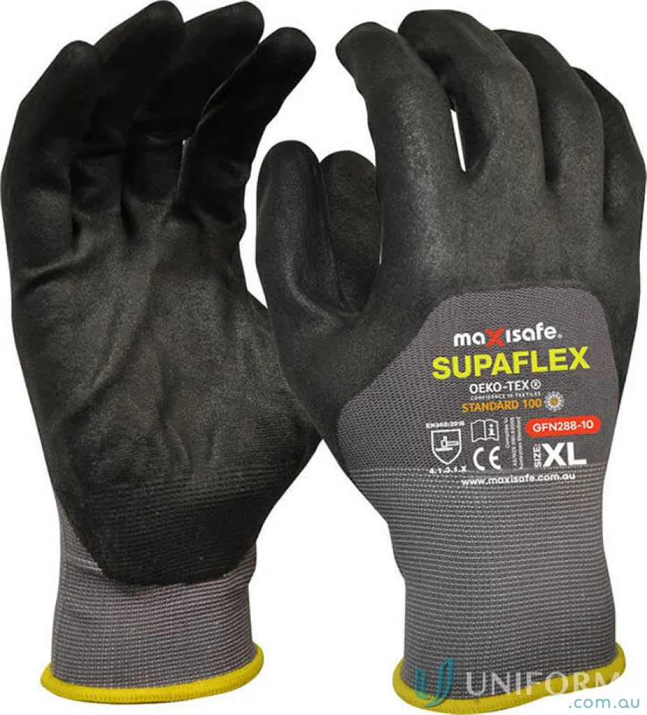 Black work gloves with micro foam coating perfect for workwear and uniforms