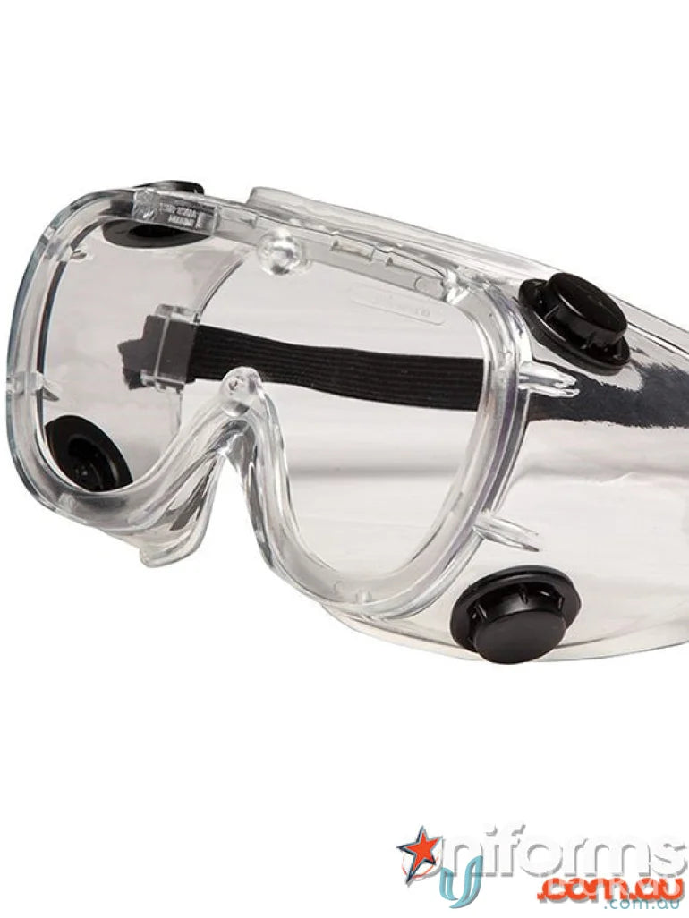 Clear vented goggle with adjustable strap from 12pk Ventured Goggle set for safety