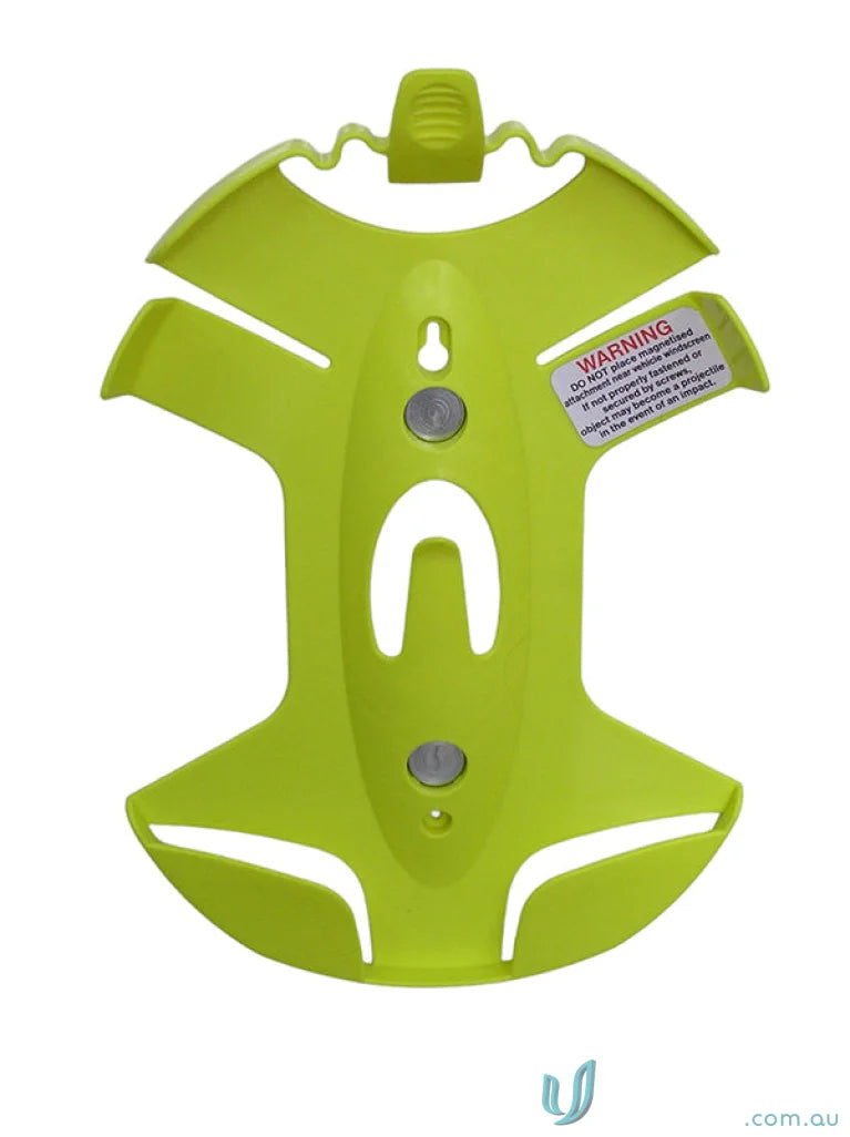 Green plastic wall mount for holding hard hats and workwear in safety gear setups