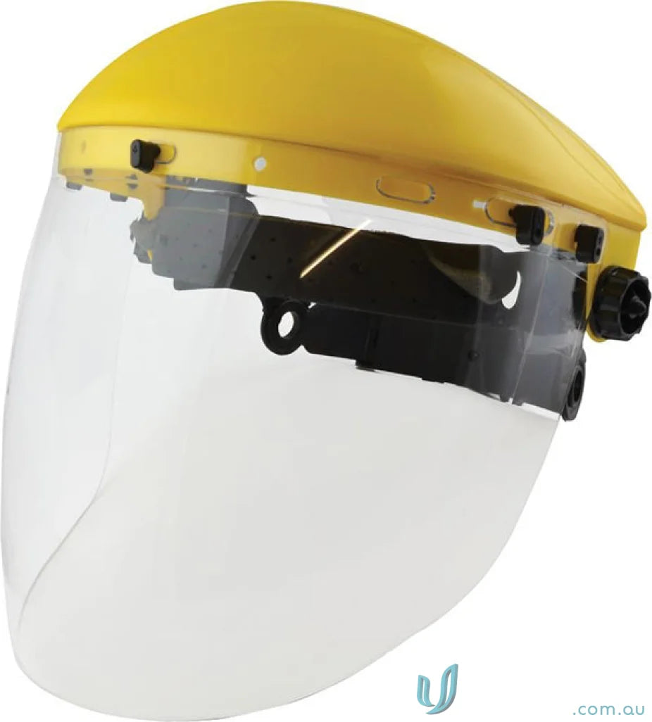 Yellow and clear face shield from 1pk Maxisafe with high impact visor for protection