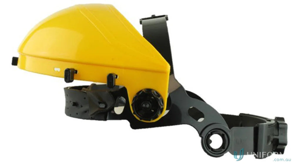 Yellow and black welding helmet with Maxisafe High Impact Brow Guard for safety