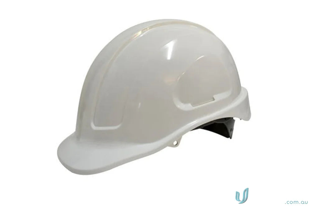 White unvented hard hat from Maxisafe with Sliplock Harness for safety