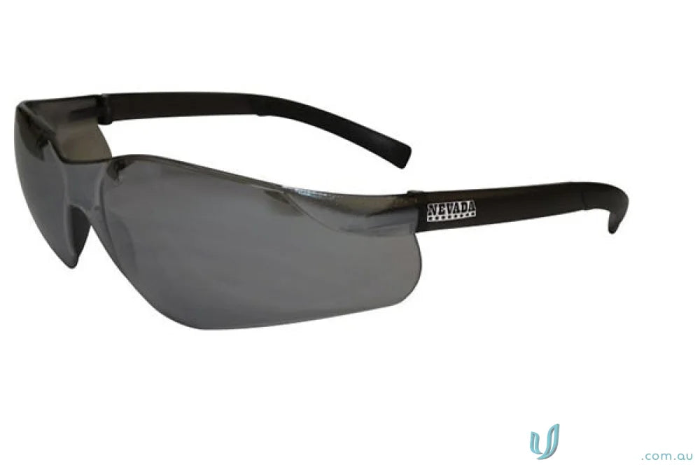 Gray safety glasses with silver mirror lenses, perfect for workwear and uniforms