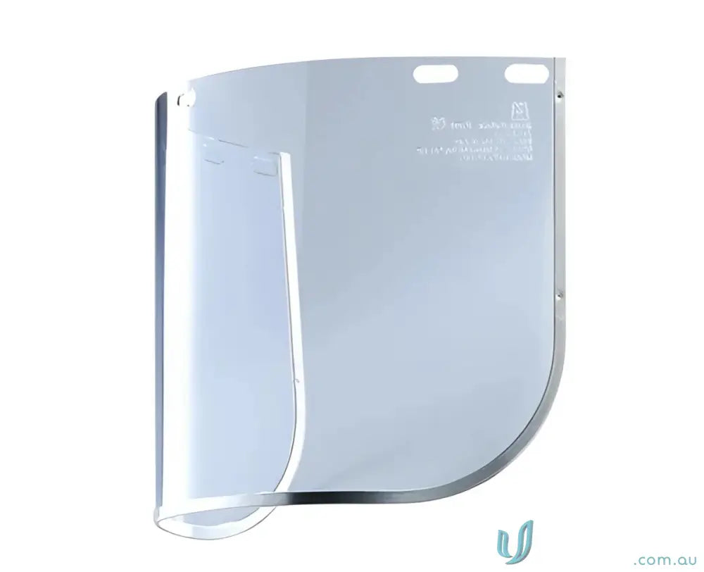 Clear plastic face shield for medium impact protection, perfect for uniforms and workwear