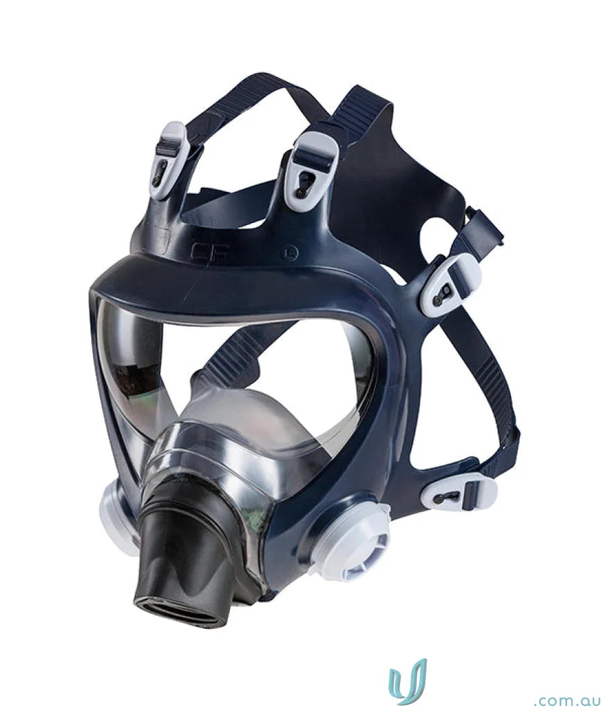 Full-face respirator mask suitable for high chemical resistance with non-sticky surface prevents buildup