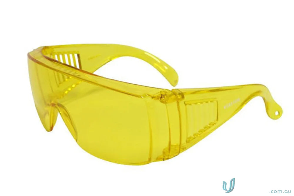 Yellow safety glasses for site visitors and workwear from VISISPEC with amber lenses