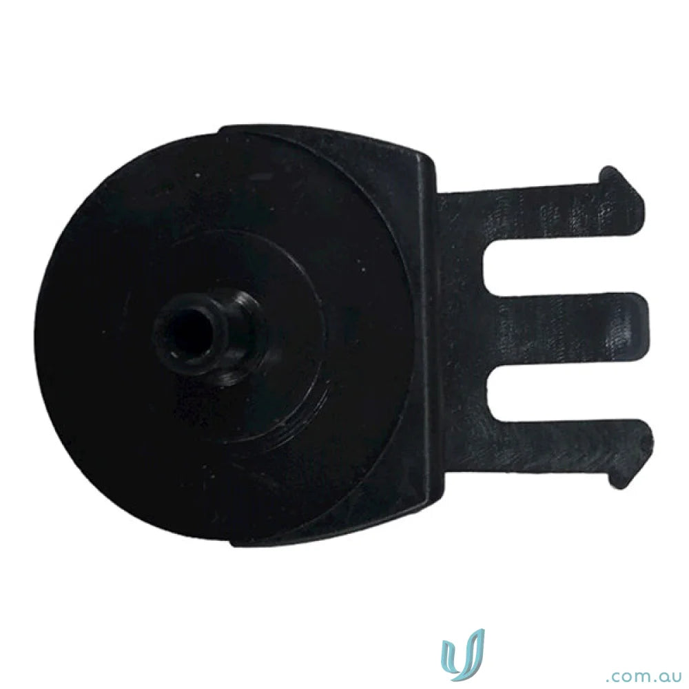 Black plastic blind cord winder attached to a visor holder clip for easy hard hats accessories