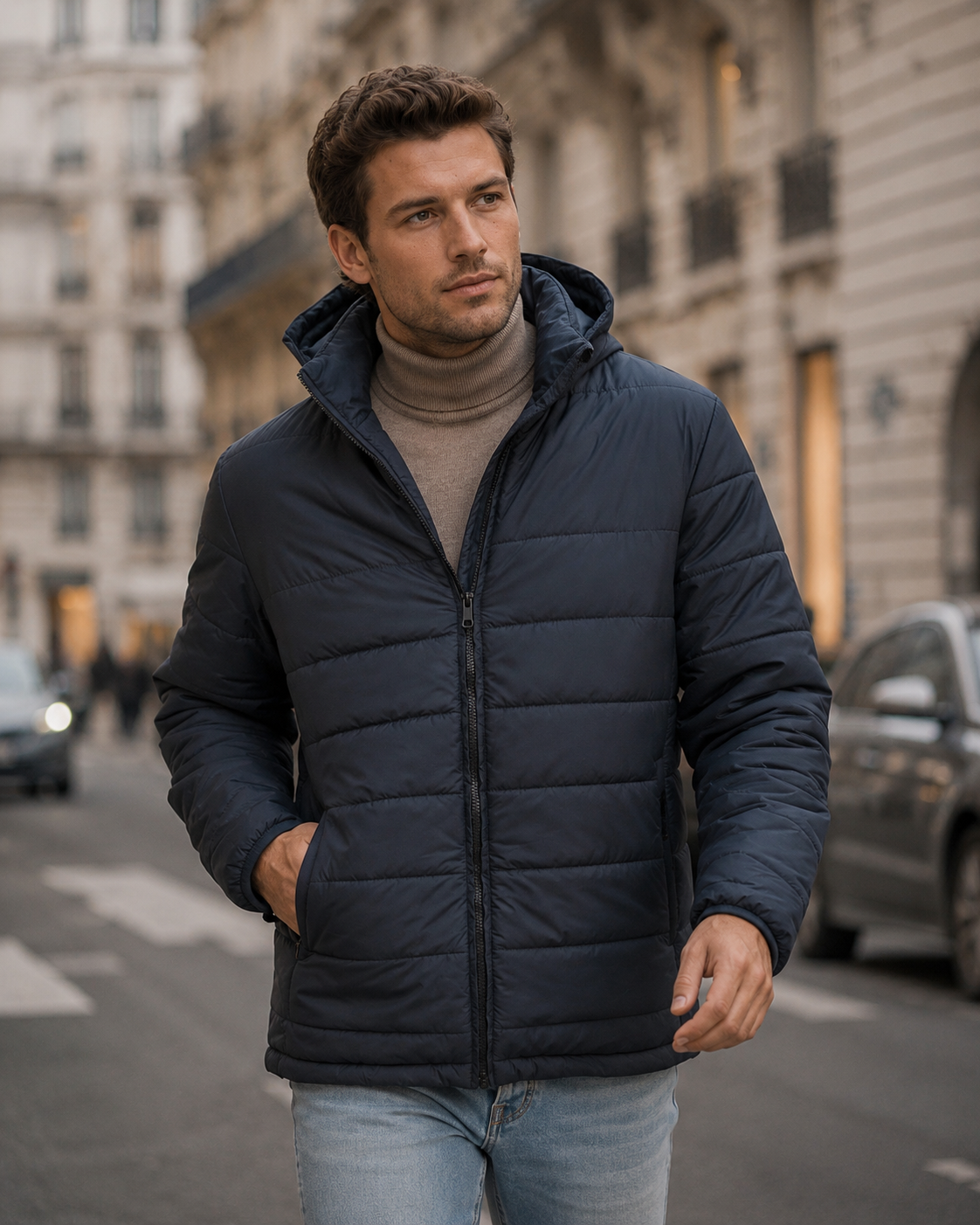 3D Cut Sustainable Insulated Puffer Jacket