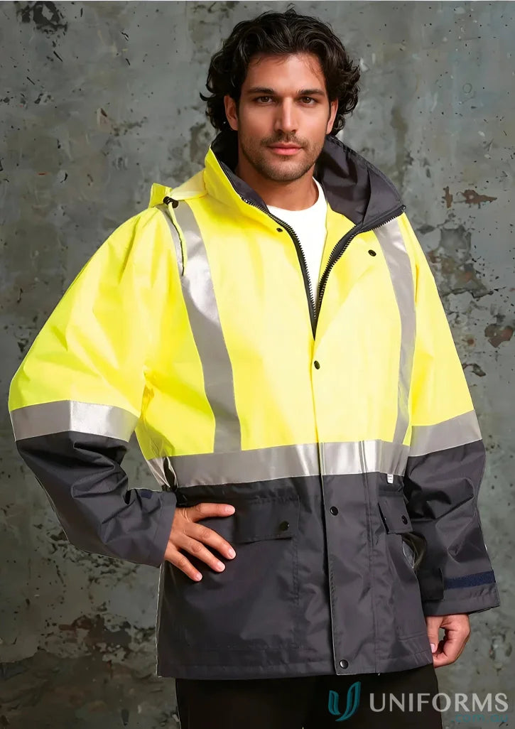 High-vis jacket from 3in1 Rainproof Safety collection, SW20A rainproof safety gear