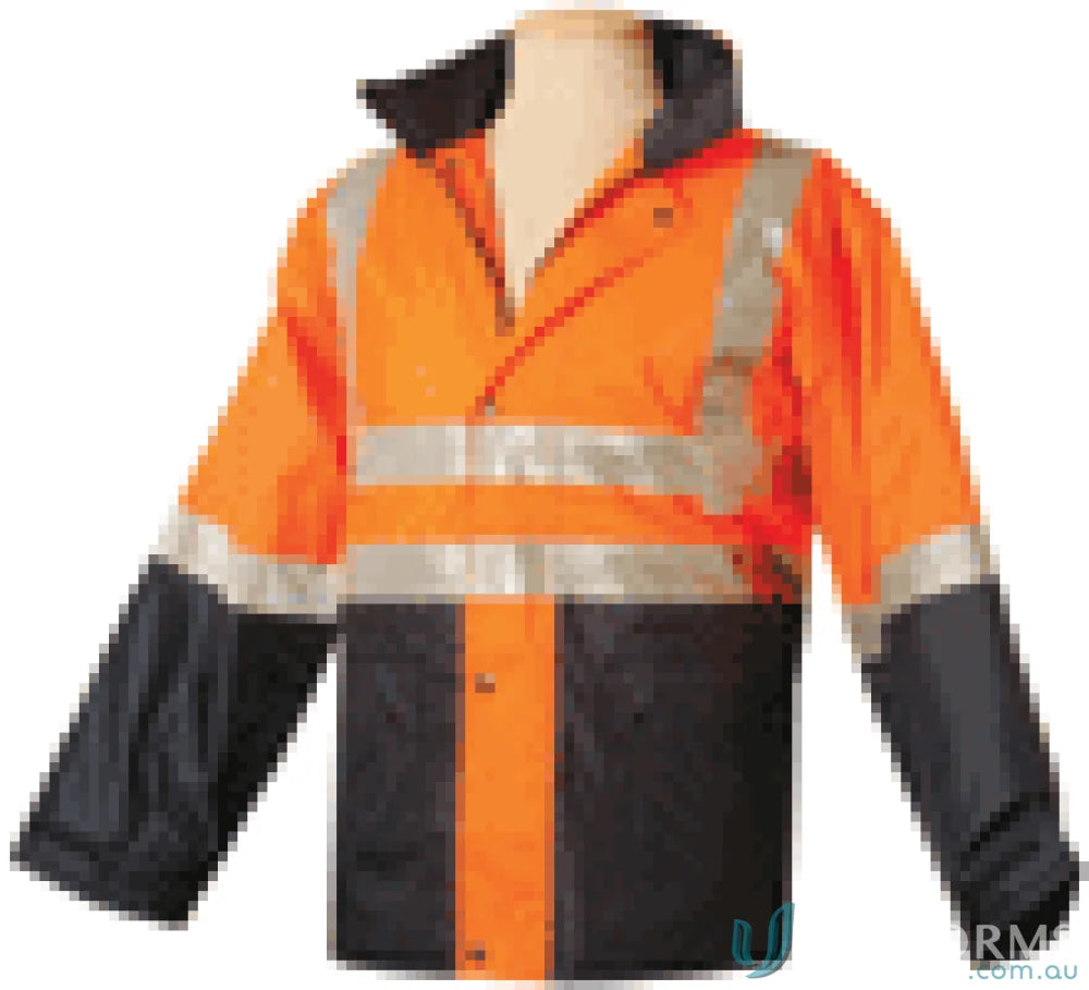 Orange and black high vis jacket from sw20a, 3in1 rainproof safety jacket for visibility