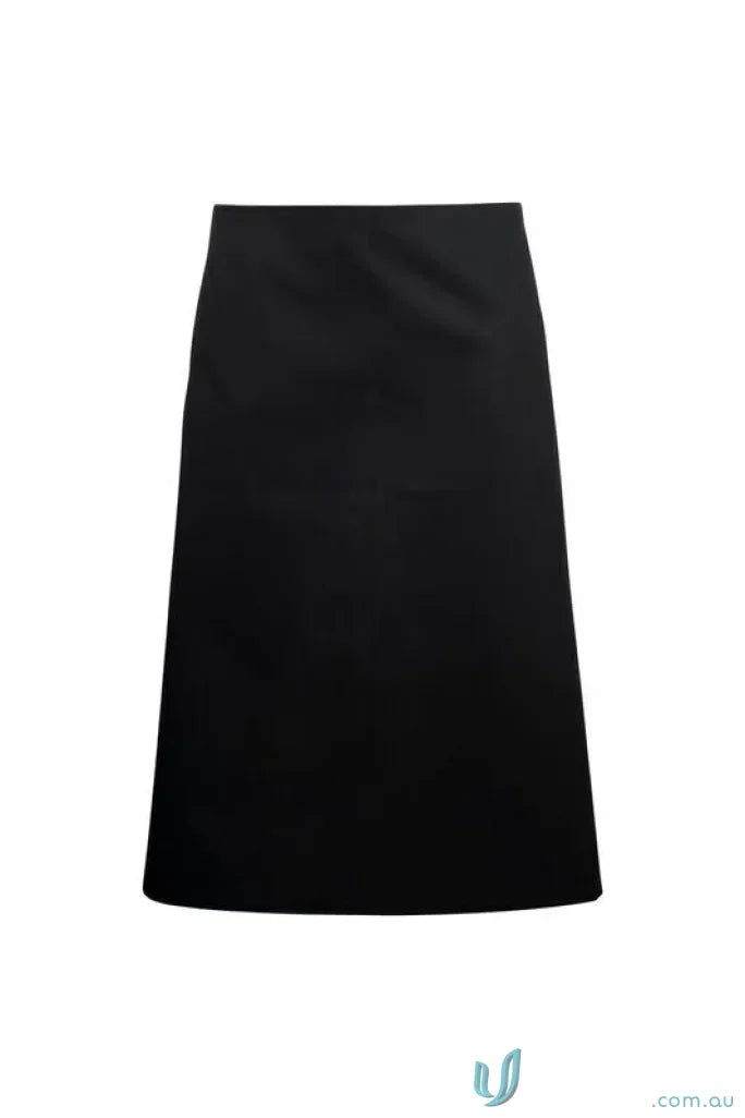 Plain black 3QTR length apron with herringbone tape ties, perfect for workcraft kitchen hands
