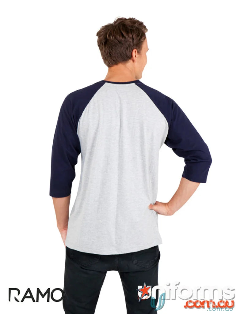 3Qtr Raglan Tee with stylish raglan sleeves, check out the sizing guide size for perfect fit