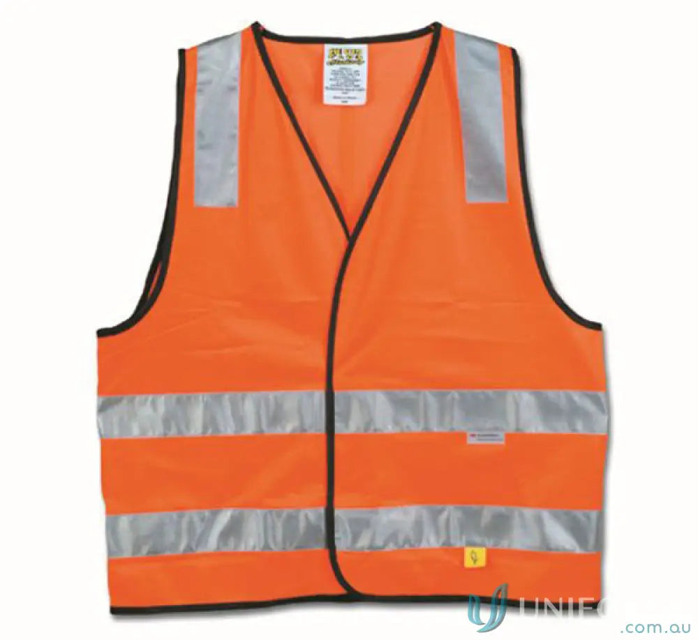 Orange safety vest with reflective stripes from Maxisafe Hi-Vis workwear uniforms