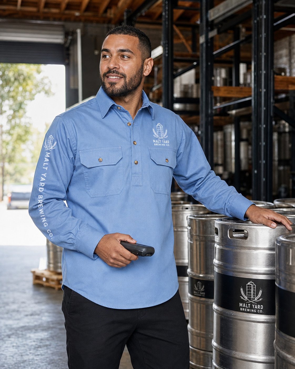 Brewmaster Half Placket Drill Shirt
