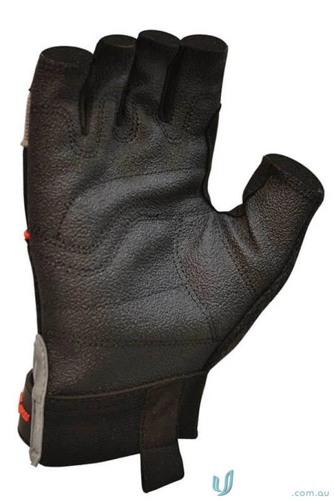 Black leather weightlifting glove from 6pk G-Force Grip mechanics gloves for industry and construction