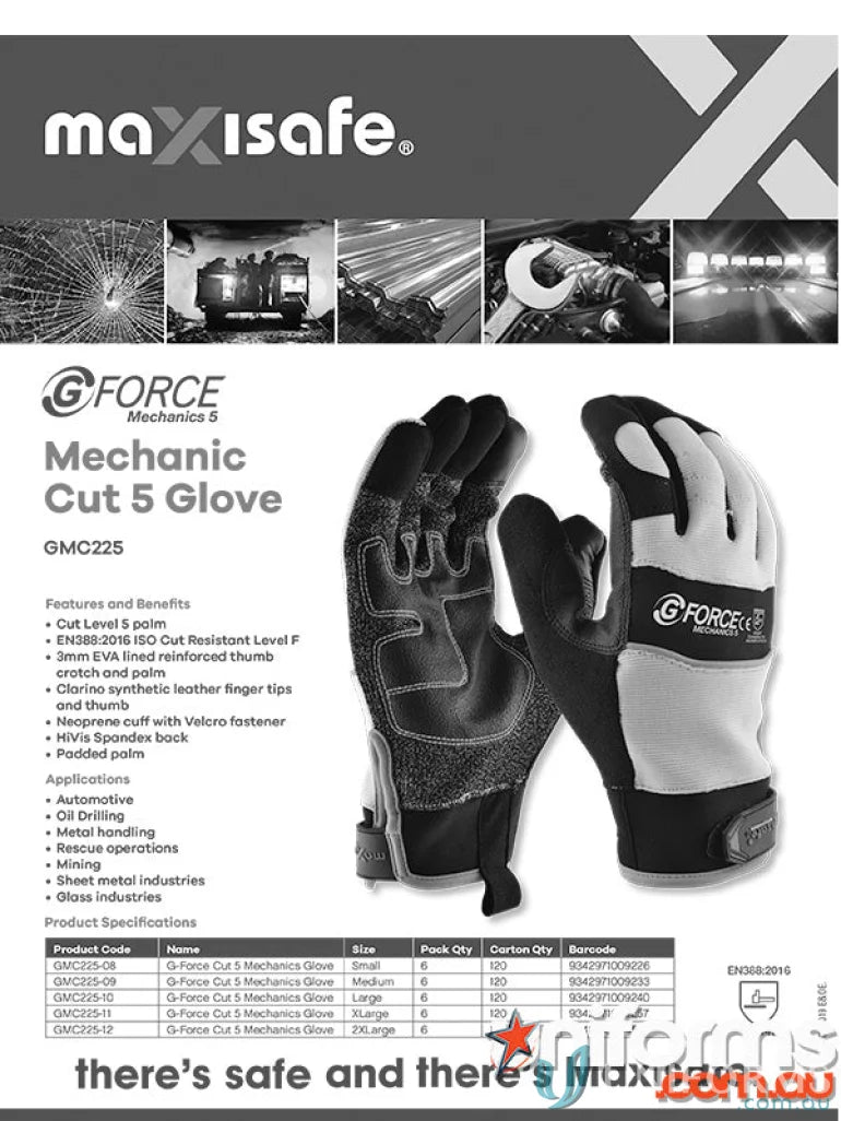 Mechanic cut-resistant gloves from 6pk G-Force Hi-Vis Workwear collection
