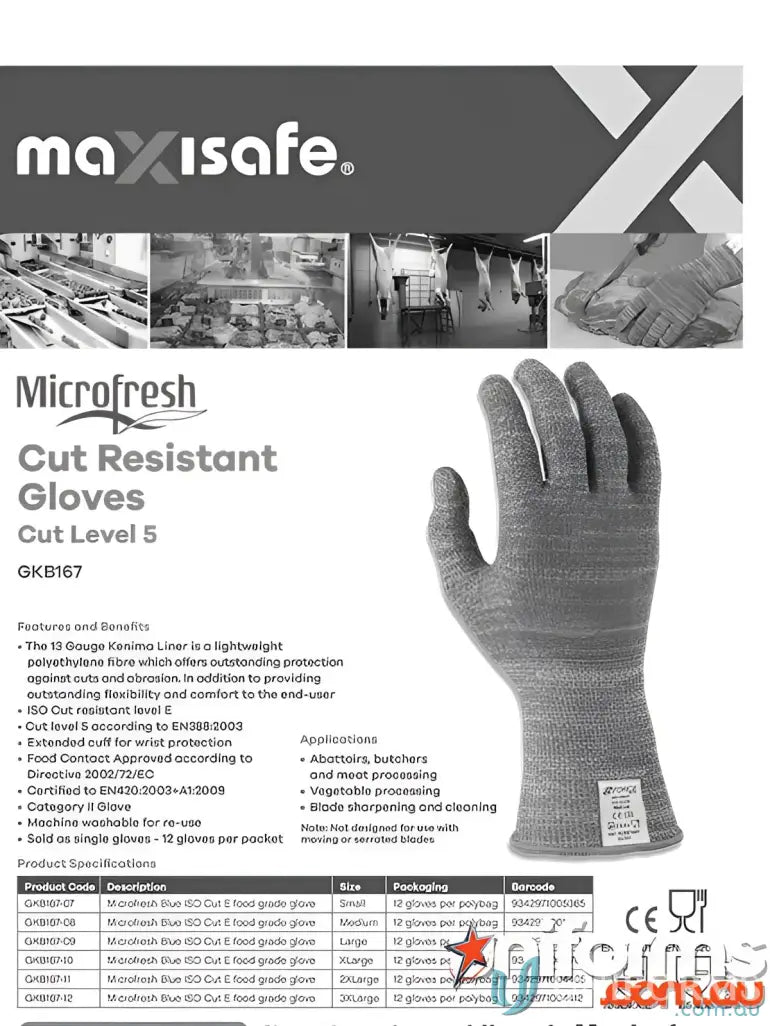 Cut-resistant work glove from 6pk G-Force Ultra Cut D Resistant Glove for uniforms