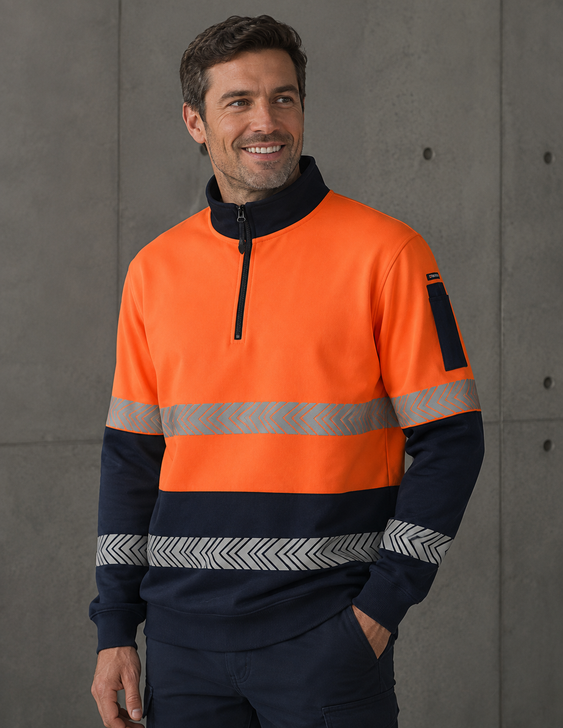 HiVis Zip Segmented Tape Fleece