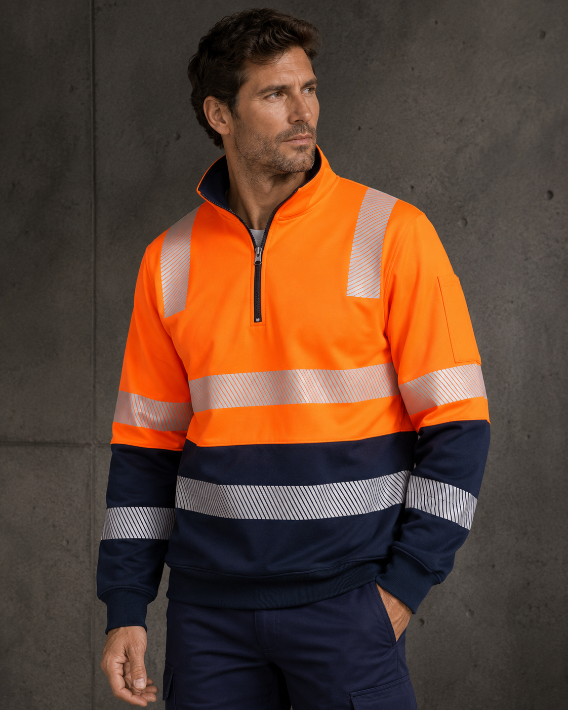 HiVis Segmented Tape Zip Fleece
