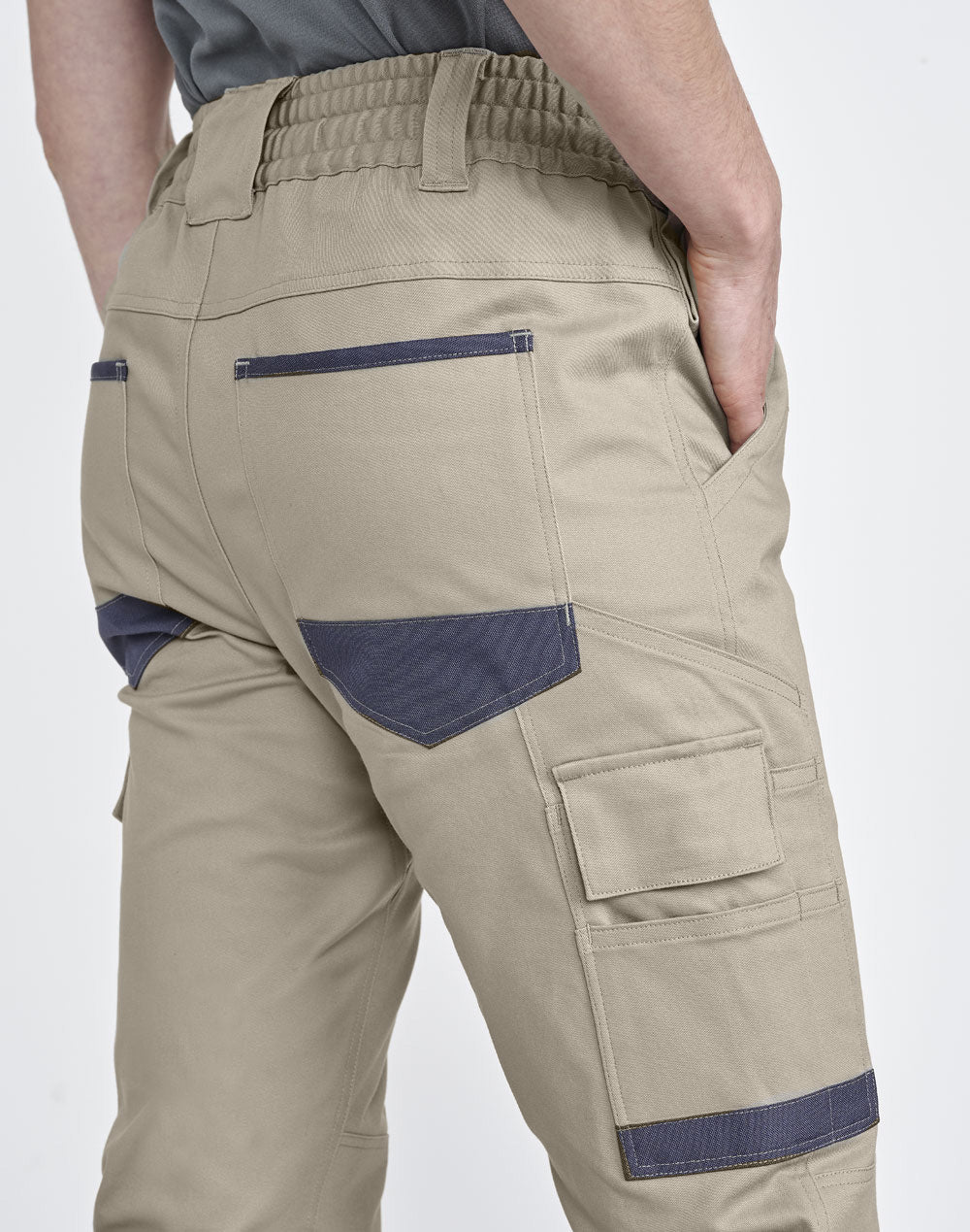 Womens Cotton Stretch Cuffed Work Pants