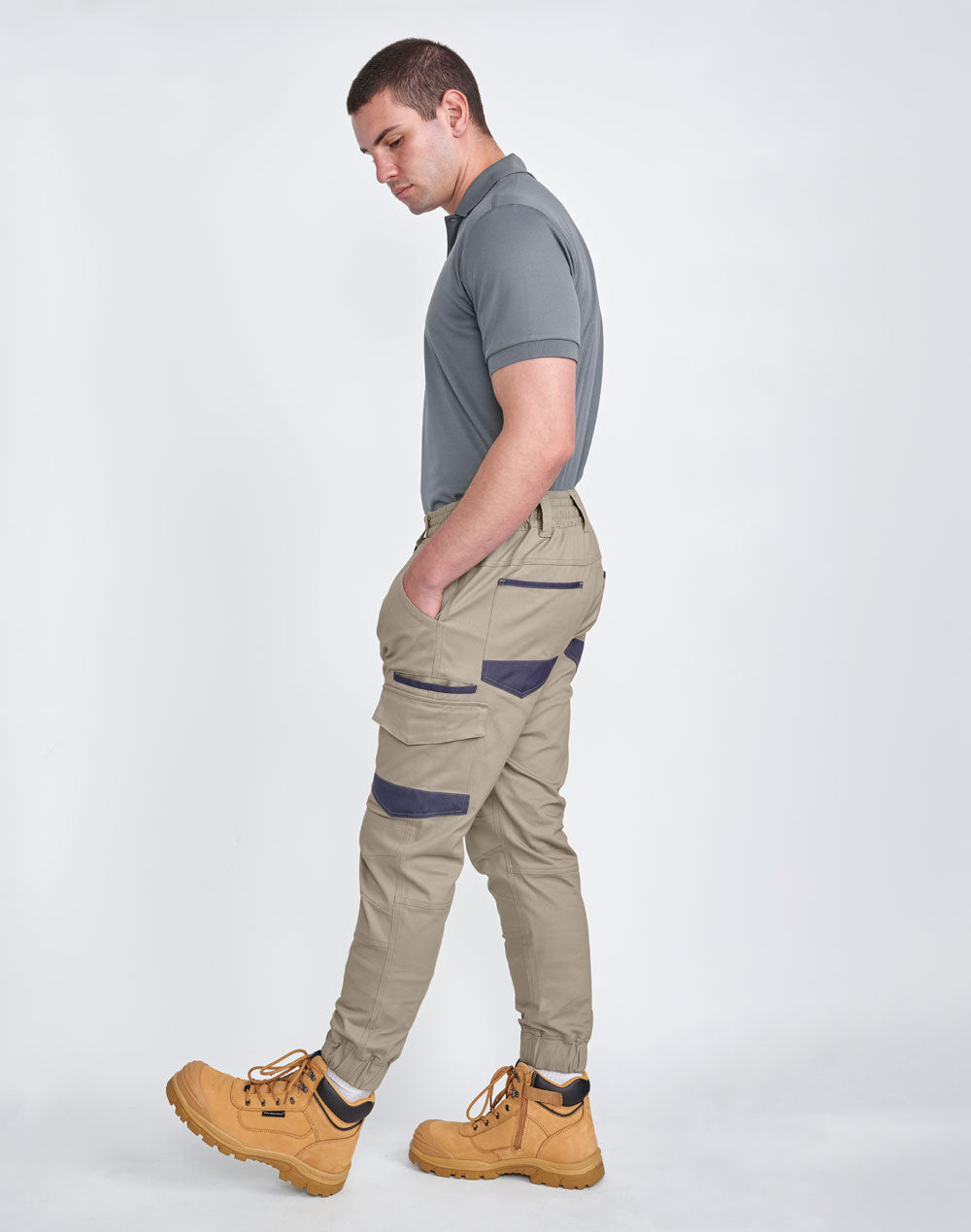 Womens Cotton Stretch Cuffed Work Pants
