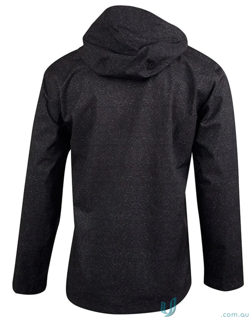 Black speckled hooded jacket from JK55 Absolute Waterproof with 5000mm waterproof rating