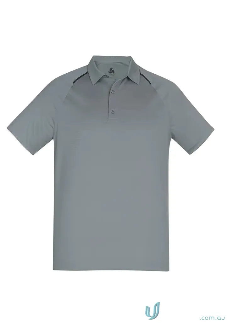 Gray short-sleeved cyber polo shirt from Academy Polo, perfect for biz cool™ looks