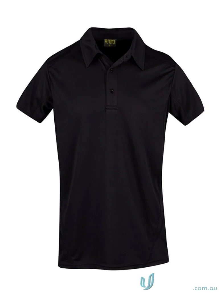 Black short-sleeved Accelerator Polo perfect for uniforms and workwear